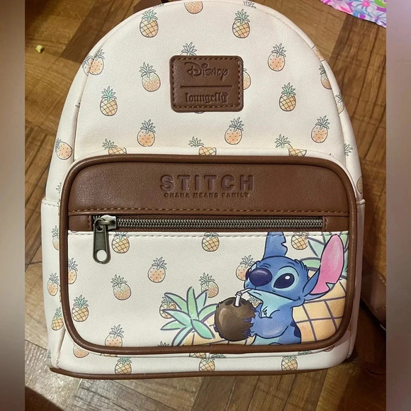Disney Handbags - Loungefly Disney Lilo & Stitch Pineapple Mini Backpack Bag Coconut Ohana Family